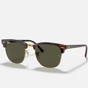 Ray Ban Clubmaster Classic - Polished Tortoise On Gold - Size 55 - 21